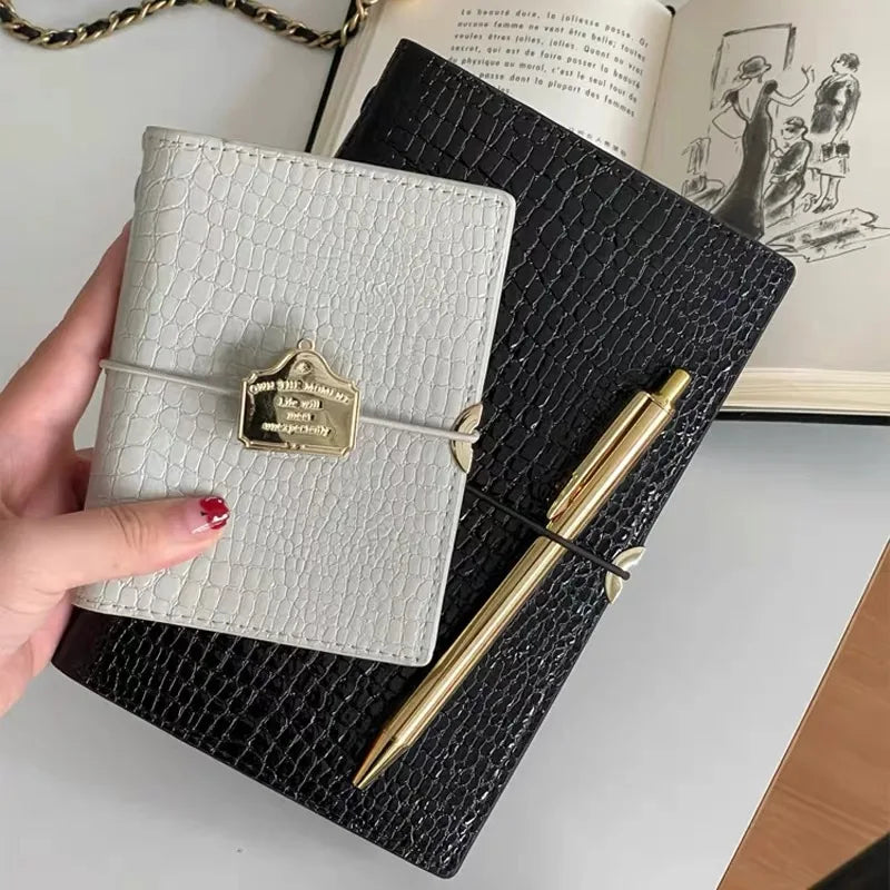 A6/M5 Crocodile skin Loose-leaf Journal Notebook Original multi-function Binder Office Business Diary Planner Organizer Notepad