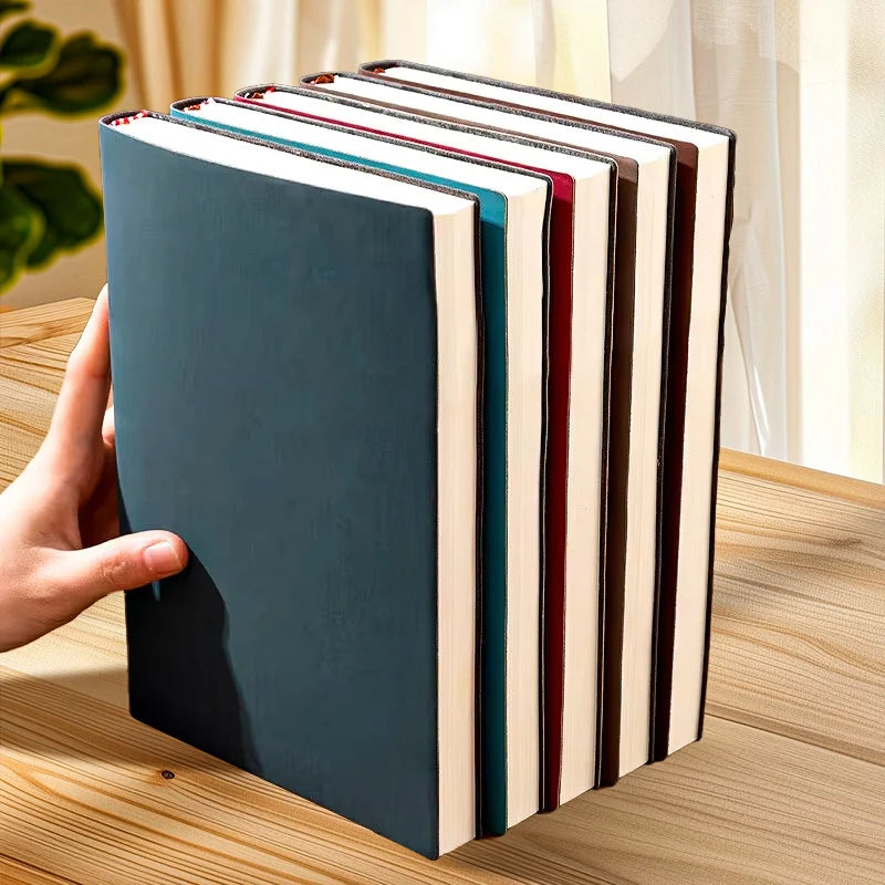 A5 Soft Leather Notebook, 120 Pages, Office Stationery, Waterproof Cover, Comfortable Touch, Hot Selling
